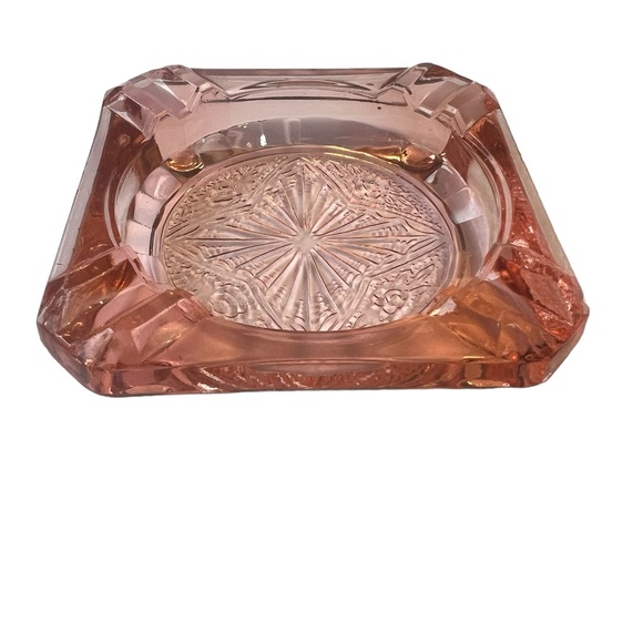 unknown Other Pink Depression Glass Ashtray Coaster Vintage Poshmark